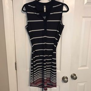 Navy and White Striped Dress